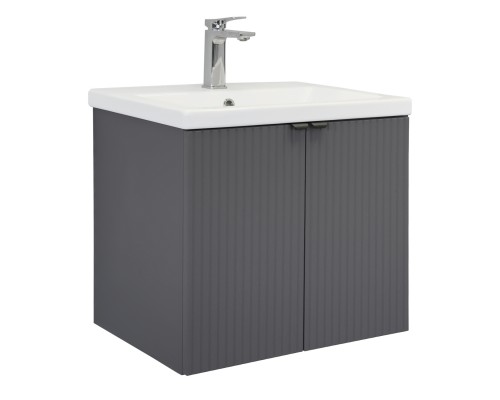 Тумба Comforty Лима 60П Антрацит с раковиной Como 60 подвесная 00-00019236CF