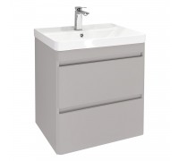 Тумба Comforty Енисей 60П2 Серый шелк с раковиной Comforty 4460 подвесная 00-00022356CF