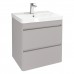 Тумба Comforty Енисей 60П2 Серый шелк с раковиной Comforty 4460 подвесная 00-00022356CF
