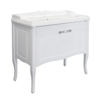 Тумба Comforty Павия 100 Белый глянец с раковиной Comforty 3310 напольная 00-00017943CF