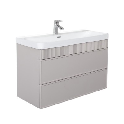 Тумба Comforty Мадрид 100М2(Н) Серый шёлк с раковиной Comforty CF19595BX-100 подвесная 00-00021783CF
