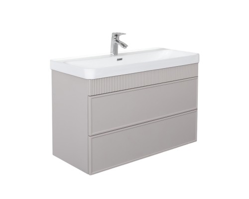 Тумба Comforty Мадрид 100М2(Н) Серый шёлк с раковиной Comforty CF19595BX-100 подвесная 00-00021783CF