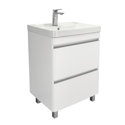 Тумба Comforty Валдай 60Н Белый/матовый с раковиной Comforty 4460 напольная 00-00020673CF