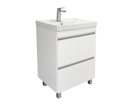 Тумба Comforty Валдай 60Н Белый/матовый с раковиной Comforty 4460 напольная 00-00020673CF