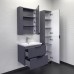 Тумба Comforty Лима 60П2 Антрацит с раковиной Como 60 подвесная 00-00019176CF