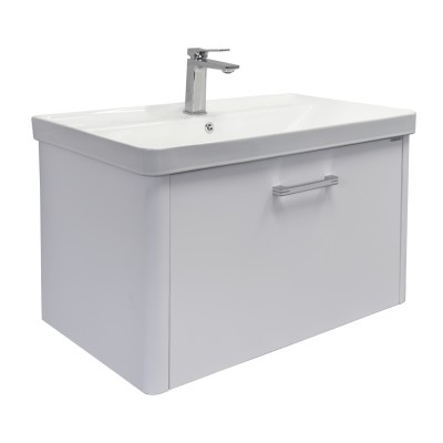 Тумба Comforty Катунь 80П Белый/матовый с раковиной Comforty 4480 подвесная 00-00018665CF