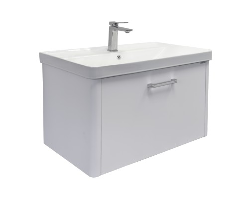 Тумба Comforty Катунь 80П Белый/матовый с раковиной Comforty 4480 подвесная 00-00018665CF
