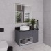 Тумба Comforty Джанкой 90 Антрацит с черной столешницей с раковиной Comforty 9111 подвесная 00-00017878CF
