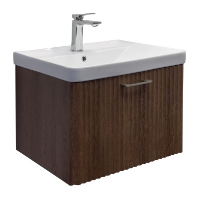 Тумба Comforty Ангара 60П дуб темно-коричневый c раковиной Comforty 4460 00-00021035CF