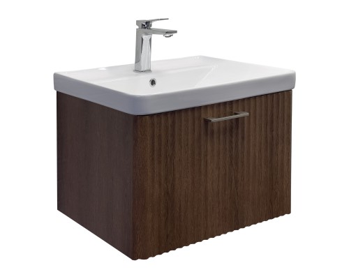 Тумба Comforty Ангара 60П дуб темно-коричневый c раковиной Comforty 4460 00-00021035CF