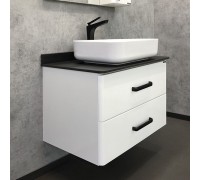 Тумба Comforty Амстердам 75 Белый/глянцевый с черной матовой столешницей с раковиной Comforty T-Y9378 00-00004668CF