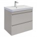 Тумба Comforty Енисей 70П2 Серый шелк с раковиной Comforty 4470 подвесная 00-00022357CF