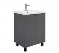 Тумба Comforty Лима 60Н Антрацит с раковиной Como 60 напольная 00-00019240CF