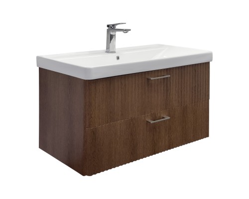 Тумба Comforty Ангара 90П Дуб темно-коричневый c раковиной Comforty 4490 00-00021037CF