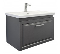 Тумба Comforty Бросно 80П Оружейная сталь с раковиной Como 80 подвесная 00-00020687CF