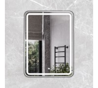 Зеркало Comforty Ситара 60 в алюминиевой раме, LED-подсветка, бесконтактный сенсор, антизапотевание, серебряный/матовый 00-00014161CF