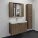 Зеркало-шкаф Comforty Ангара 90 Дуб темно-коричневый LED подсветка, антизапотевание 00-00019939CF