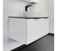 Тумба Comforty Тосно 90 Ясень белёный с черной столешницей с раковиной Comforty 9110 00-00020160CF