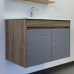 Тумба Comforty Кемер 75 Антрацит/Дуб тёмно-коричневый с раковиной Comforty 75Е подвесная 00-00017883CF