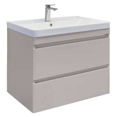 Тумба Comforty Енисей 80П2 Cерый шелк с раковиной Comforty 4480 подвесная 00-00022358CF
