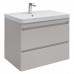 Тумба Comforty Енисей 80П2 Cерый шелк с раковиной Comforty 4480 подвесная 00-00022358CF