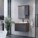 Тумба Comforty Кемер 75 Антрацит/Дуб тёмно-коричневый с раковиной Comforty 75Е подвесная 00-00017883CF