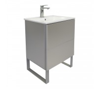 Тумба Comforty Бильбао 60Н Серый шёлк с раковиной Comforty 60E напольная 00-00019361CF