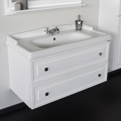 Тумба Comforty Феррара 100 Белый глянец с раковиной Comforty 3310 00-00020308CF
