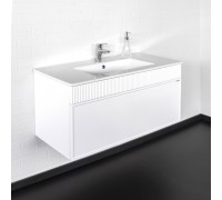 Тумба Comforty Мадрид 100 Белый/матовый с раковиной Comforty 100E подвесная 00-00017864CF