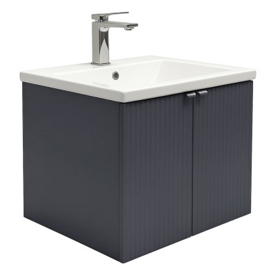 Тумба Comforty Лима 70П Антрацит с раковиной Como 70 подвесная 00-00015478CF