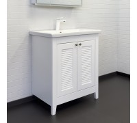 Тумба Comforty Классик 70 белый матовый с раковиной Como 70 напольная 00-00013804CF