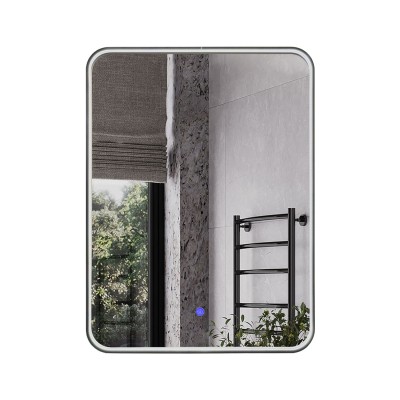 Зеркало Comforty Сириус 60 в алюминиевой раме, LED IC-подсветка холодный свет, сенсор, чёрный/матовый 00-00014194CF