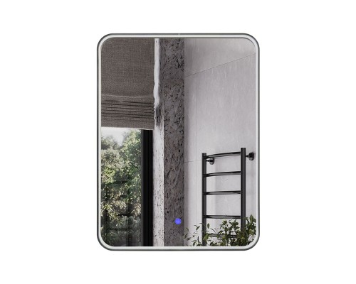 Зеркало Comforty Сириус 60 в алюминиевой раме, LED IC-подсветка холодный свет, сенсор, чёрный/матовый 00-00014194CF