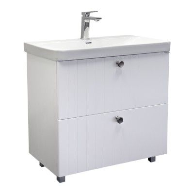 Тумба Comforty Истра 80Н Ясень белёный с раковиной Comforty CF19595BX-80 напольная 00-00022363CF