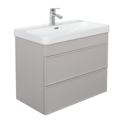 Тумба Comforty Мадрид 80М2(Н) Серый шёлк с раковиной Comforty CF19595BX-80 подвесная 00-00021782CF
