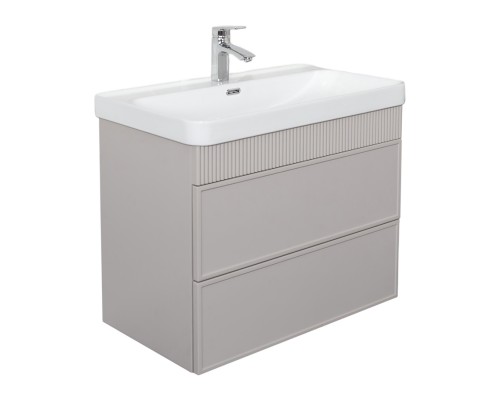 Тумба Comforty Мадрид 80М2(Н) Серый шёлк с раковиной Comforty CF19595BX-80 подвесная 00-00021782CF