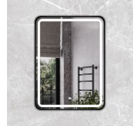 Зеркало Comforty Ситара 60 в алюминиевой раме, LED-подсветка, бесконтактный сенсор, антизапотевание, черный/матовый 00-00014164CF