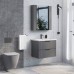Тумба Comforty Лима 70П2 Антрацит с раковиной Como 70 подвесная 00-00019212CF