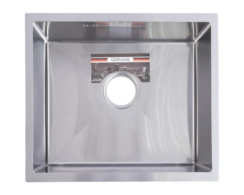 Мойка кухонная GERHANS 43х50 с сифоном, хром RK35043
