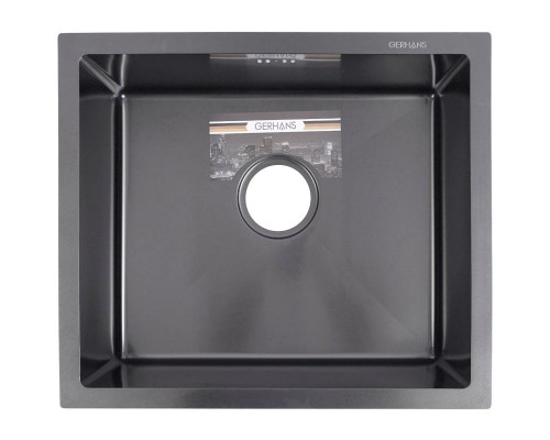 Мойка кухонная GERHANS 43х50 с сифоном, графит RK35043B