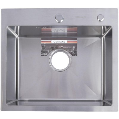 Мойка кухонная GERHANS 50х44 с сифоном, хром RK35044