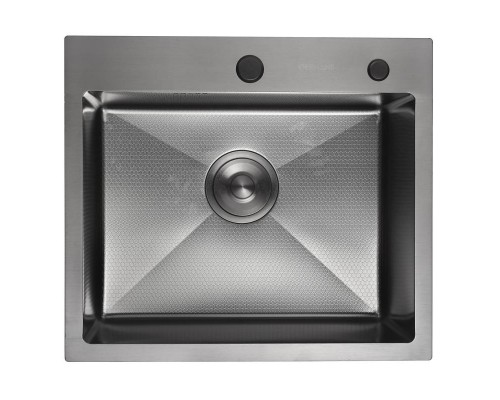 Мойка кухонная GERHANS 50х44 с сифоном, графит декор K35044BD