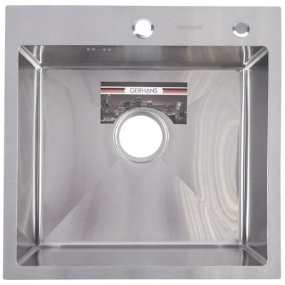 Мойка кухонная GERHANS 50х50 с сифоном, хром RK35050