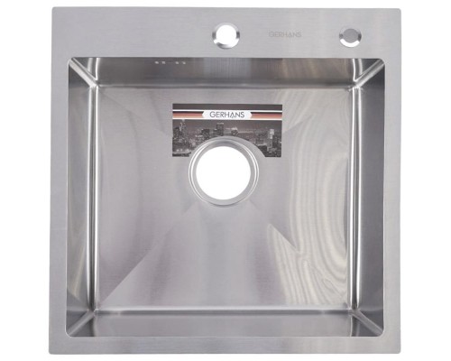 Мойка кухонная GERHANS 50х50 с сифоном, хром RK35050