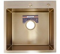 Мойка кухонная GERHANS 50х50 с сифоном, золото RK35050G