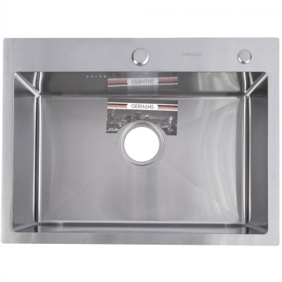 Мойка кухонная GERHANS 60х45 с сифоном, хром RK36045