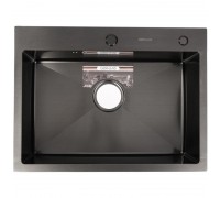 Мойка кухонная GERHANS 60х45 с сифоном, графит RK36045B