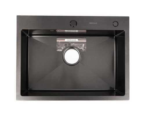 Мойка кухонная GERHANS 60х45 с сифоном, графит RK36045B