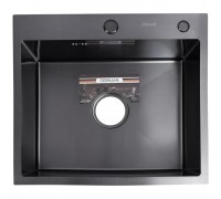 Мойка кухонная GERHANS 60х50 с сифоном, графит RK36050B