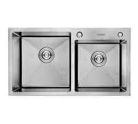 Мойка кухонная GERHANS 78х43 с сифоном, хром RK37843-S